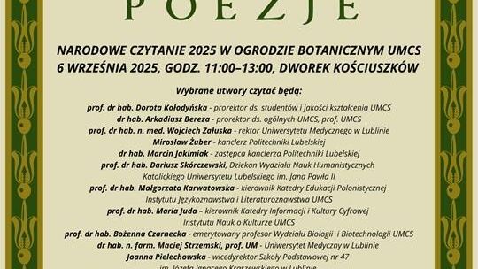 Narodowe Czytanie 2025 w Ogrodzie Botanicznym UMCS