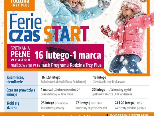 Ferie czas START! Lublin zaprasza całe rodziny na darmowe atrakcje