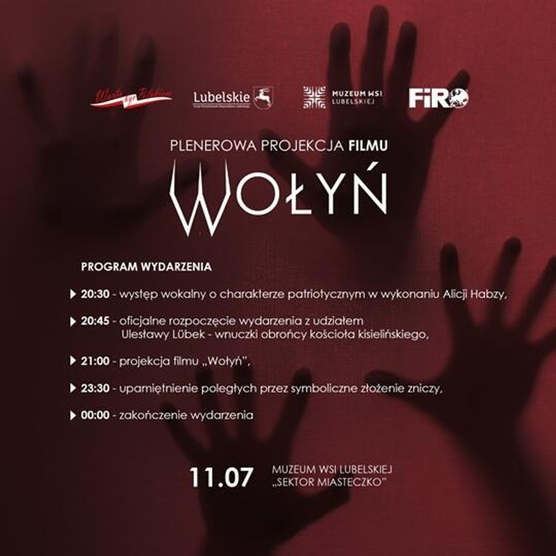11 lipca Lublin odda hołd ofiarom Wołynia. W skansenie pokaz filmu „Wołyń” 11 lipca Lublin odda hołd ofiarom Wołynia. W skansenie pokaz filmu „Wołyń”