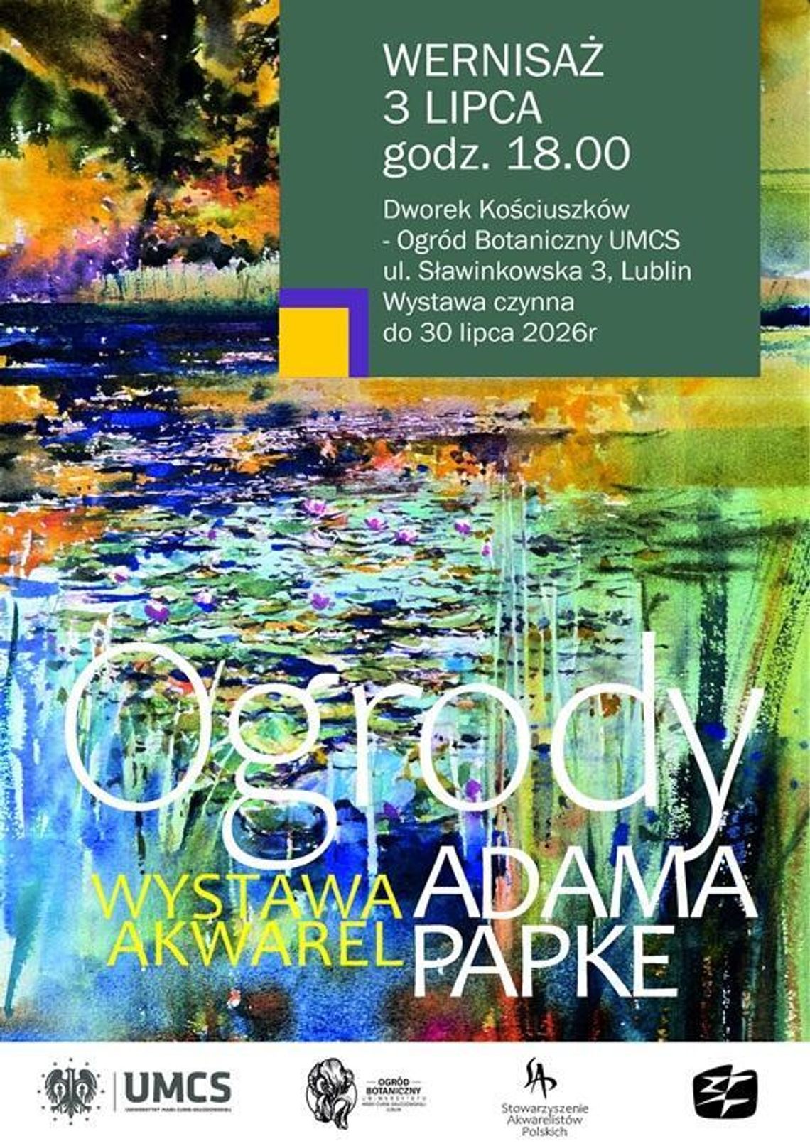 Akwarele Adama Papkego w Ogrodzie Botanicznym UMCS