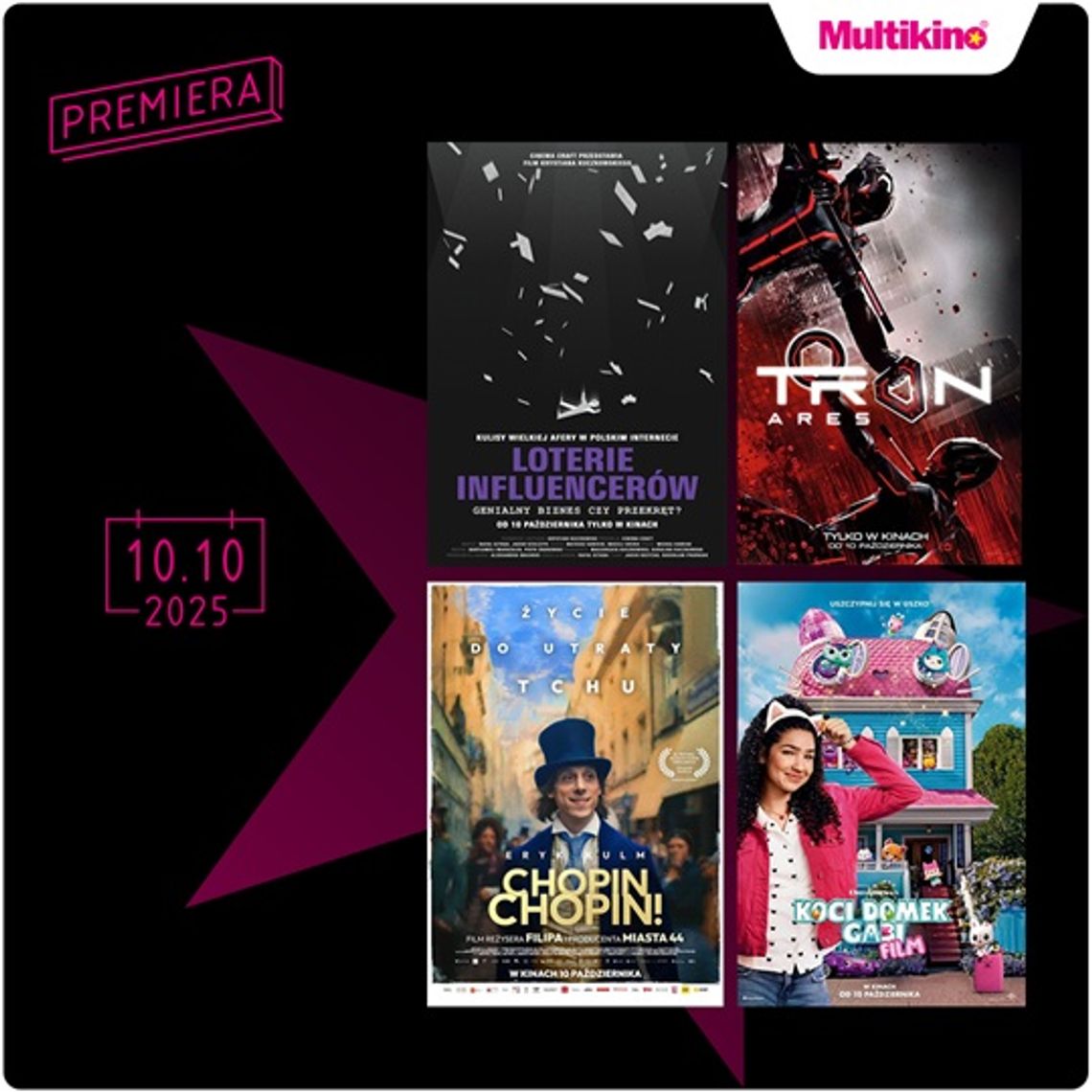 Cztery filmowe premiery w Multikinie od 10 października