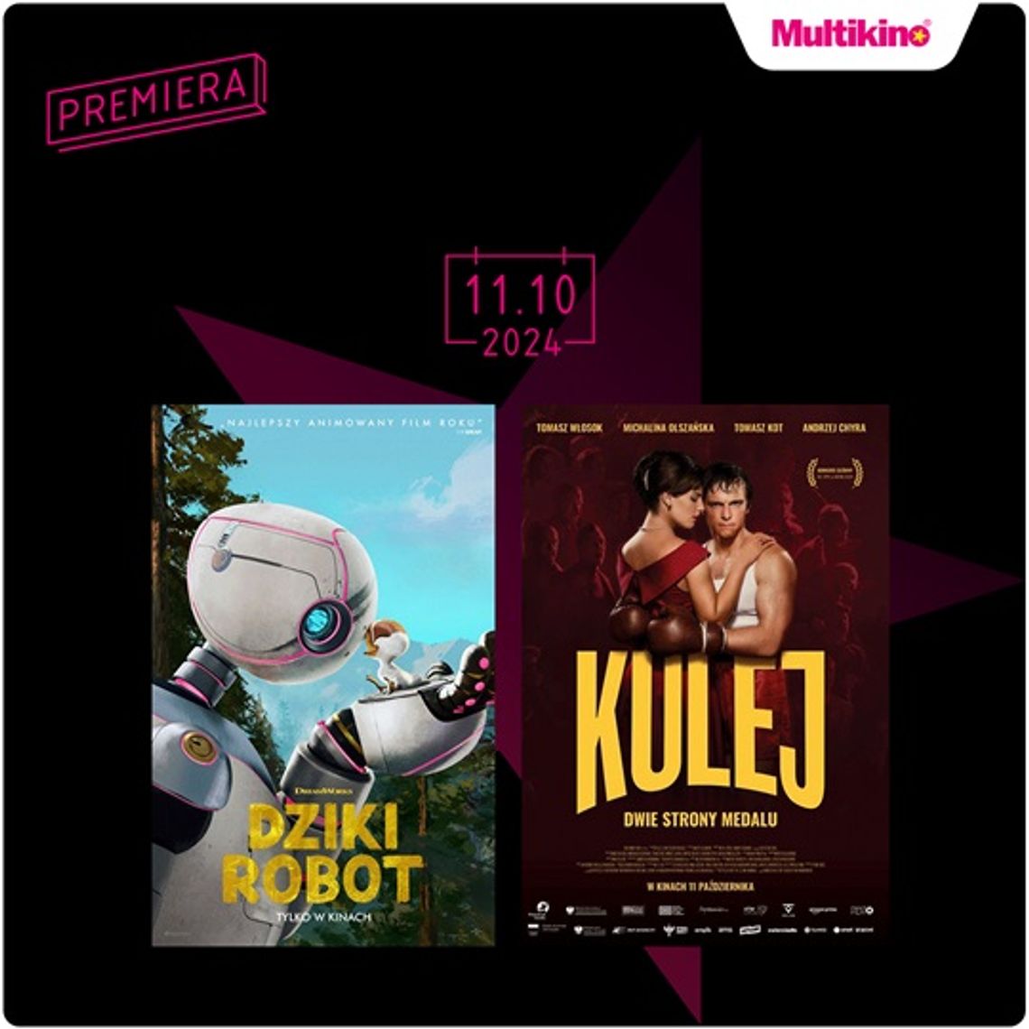 „Kulej. Dwie strony medalu”, „Terrifier 3”   i „Dziki robot” premierowo w Multikinie!