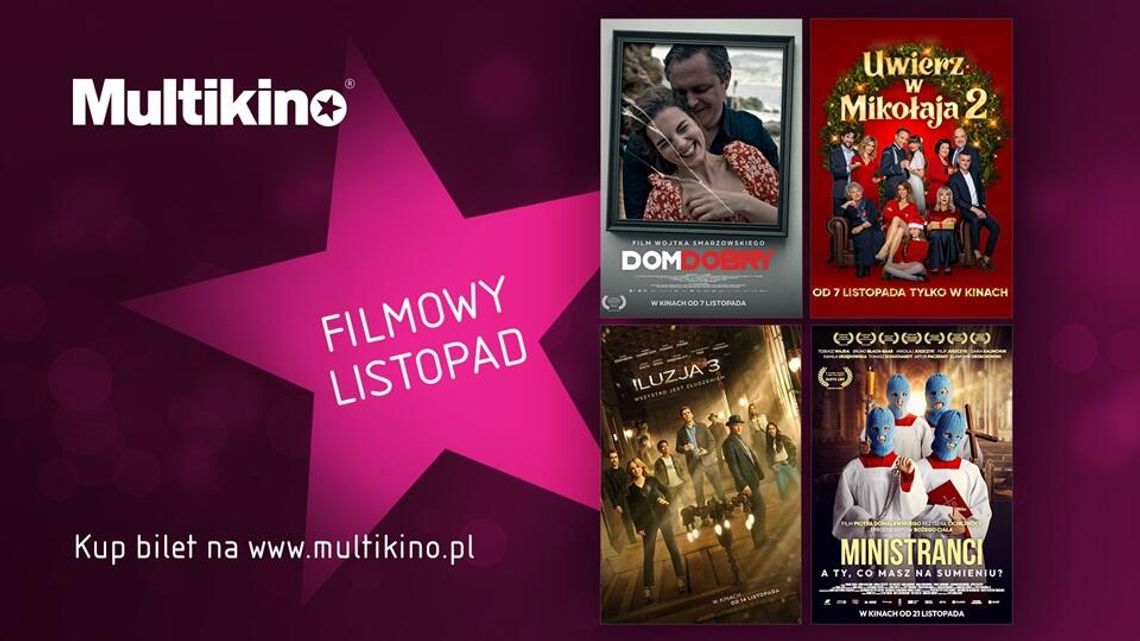 Listopad pełen premier w Multikinie: świąteczne emocje, nagradzane filmy i wielkie widowiska