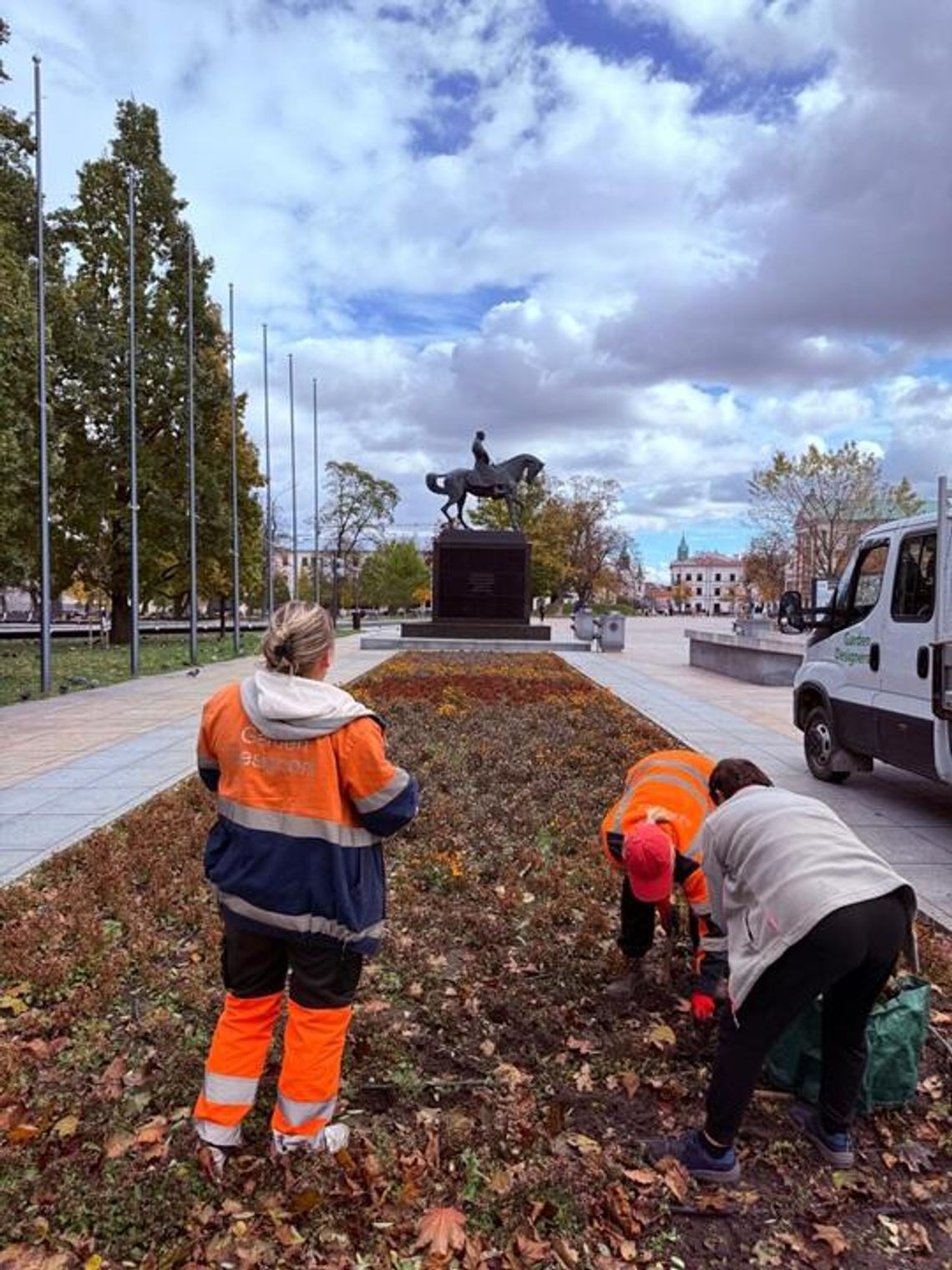 Lublin sadzi bratki, wrzosy i kapusty ozdobne - jesienna metamorfoza miejskich placów