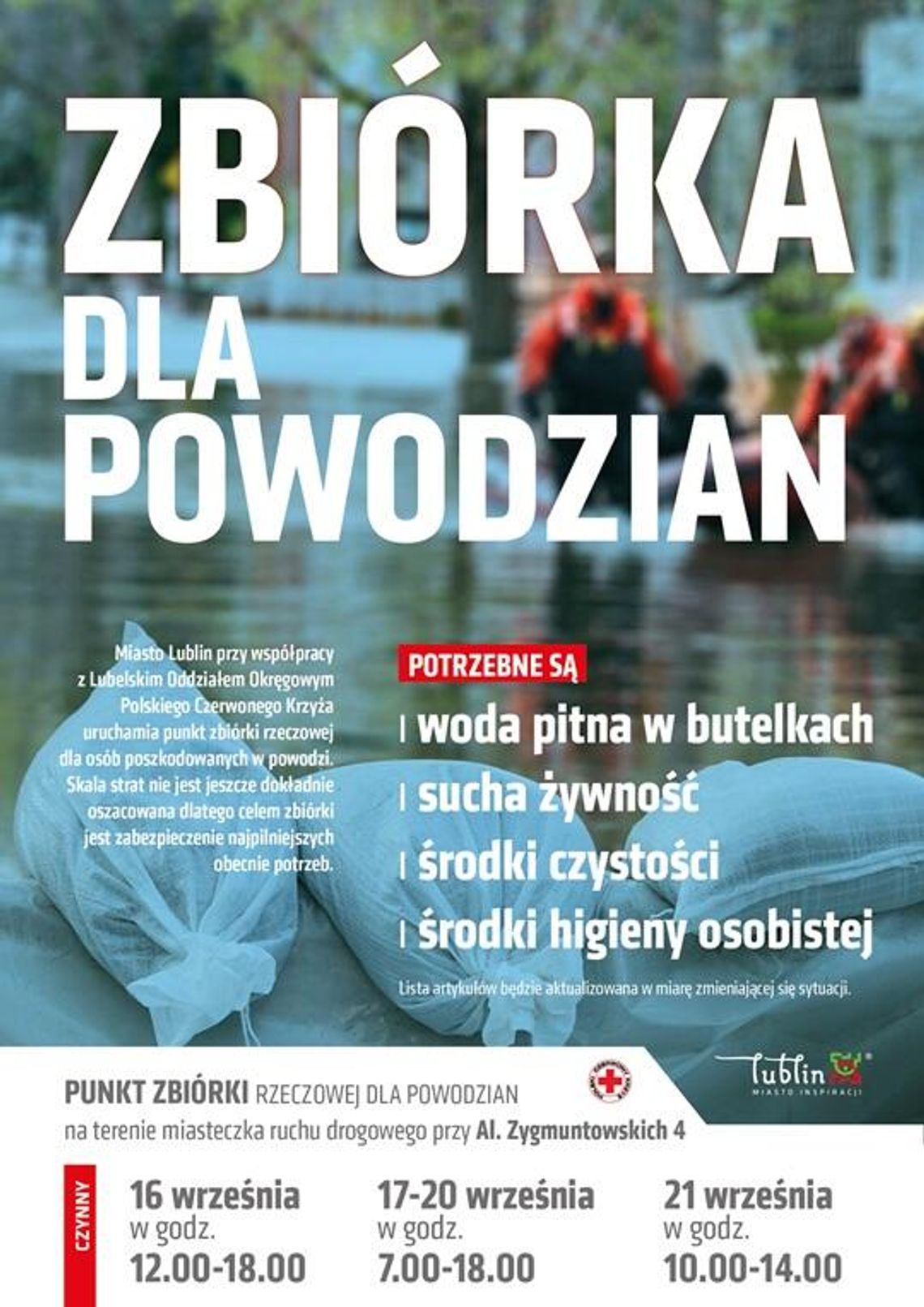 Lublin wspiera powodzian.