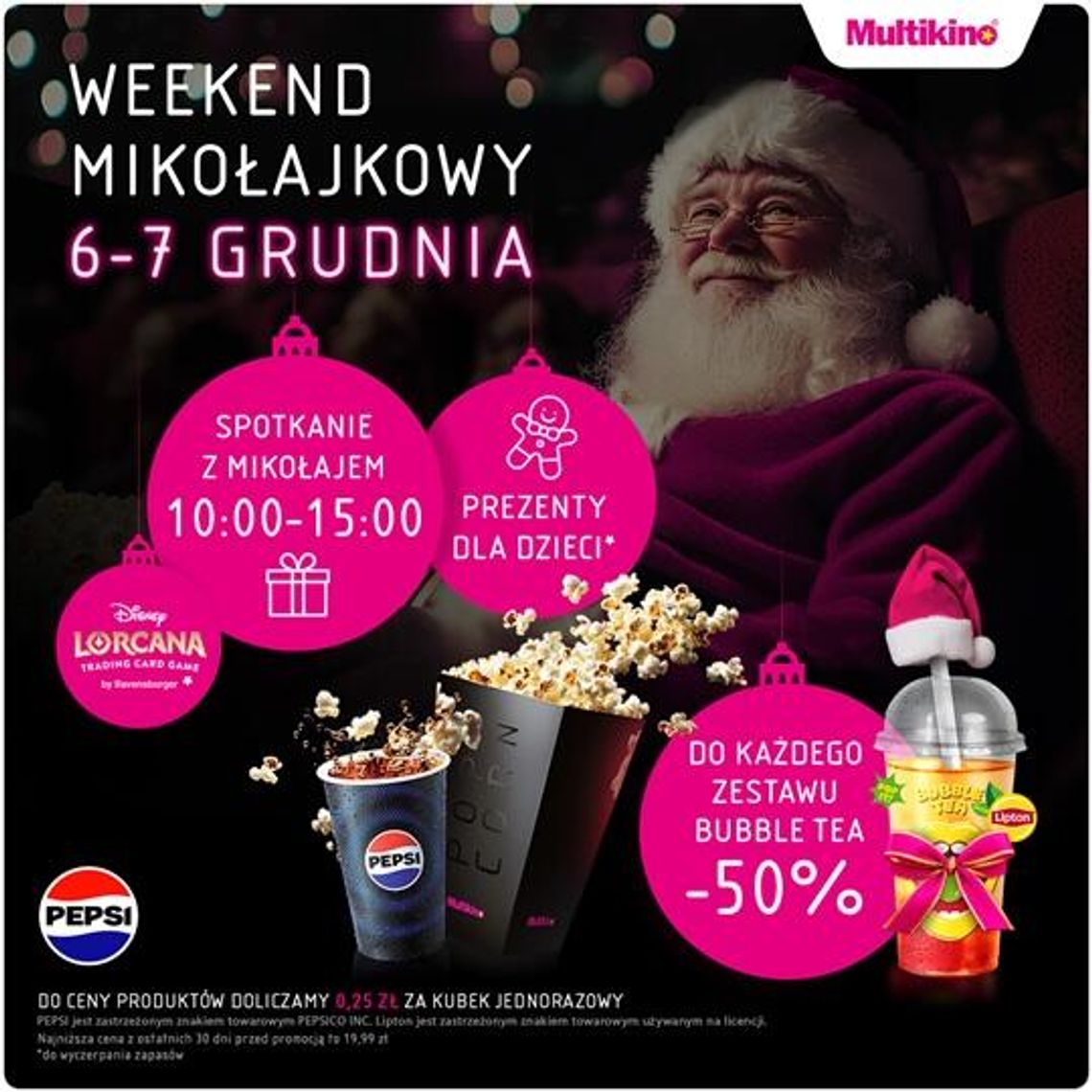 Mikołajkowy weekend w Multikinie: premiery, atrakcje i spotkania z Mikołajem
