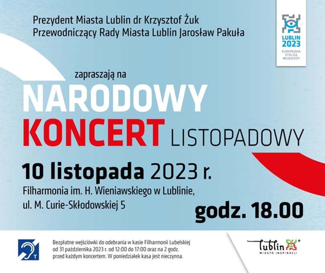 Narodowy Koncert Listopadowy z udziałem młodych artystów