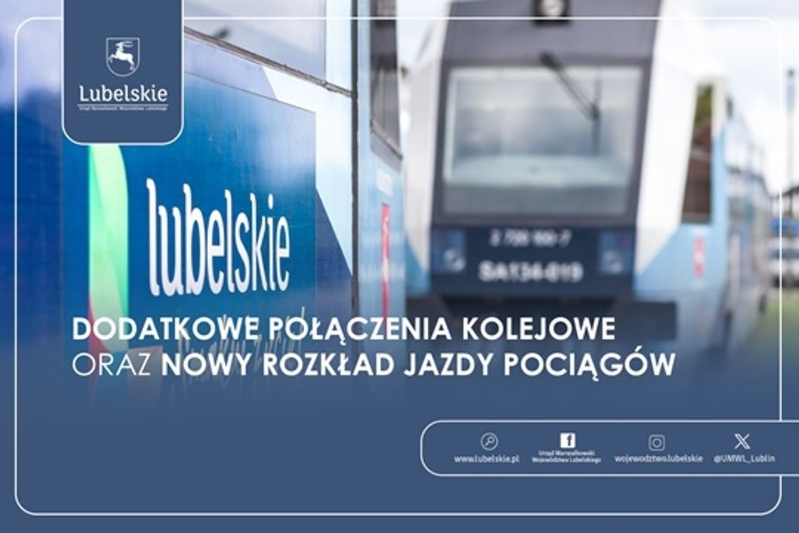 Nowy rozkład jazdy pociągów, więcej możliwości podróżowania dla mieszkańców regionu