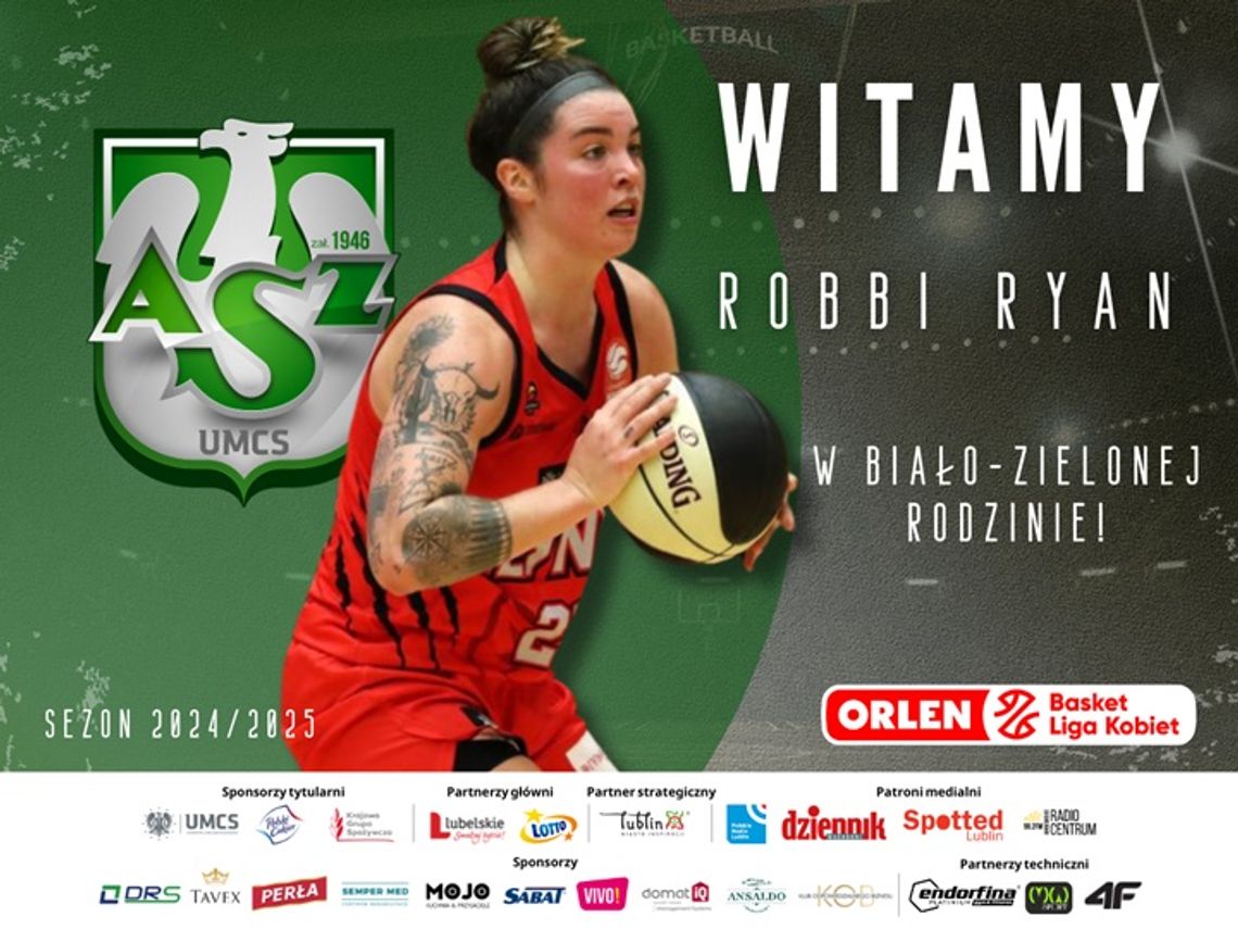 Prawdziwa bomba transferowa! Robbi Ryan przenosi się do Polskiego Cukru AZS UMCS Lublin.