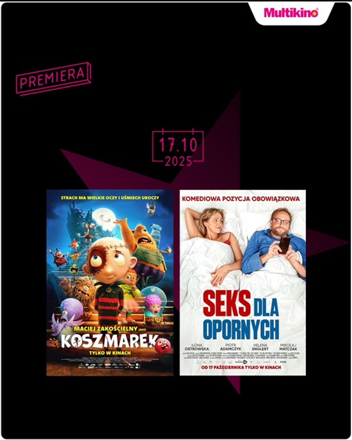 „Seks dla opornych” i „Koszmarek” – premierowe hity w Multikinie od 17 października