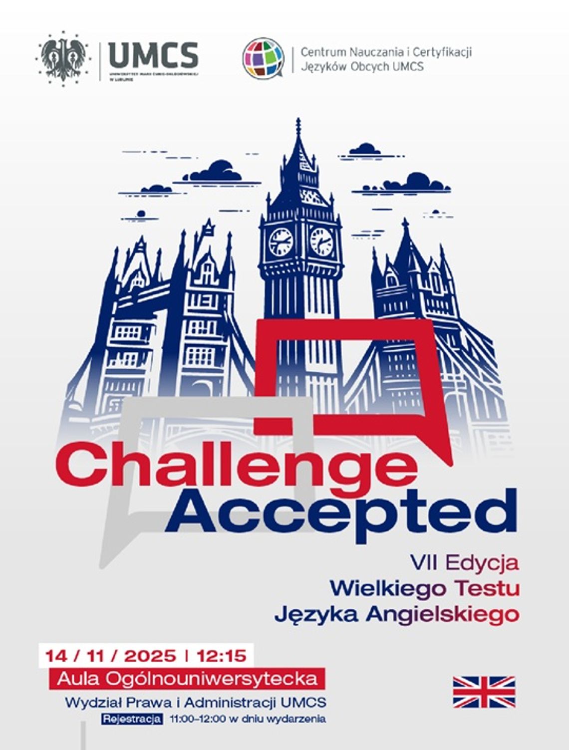 Siódma edycja „Challenge Accepted” na UMCS – Wielki Test Języka Angielskiego już 14 listopada