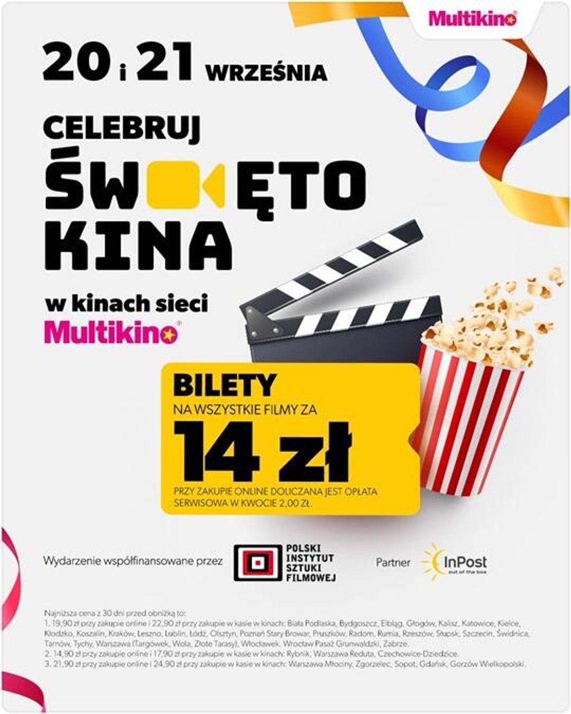 Święto Kina 2025 – bilety za 14 zł w Multikinie 20–21 września