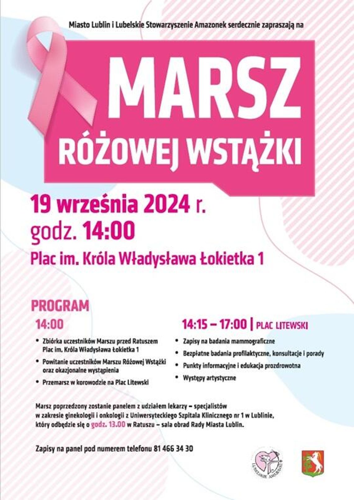 Ulicami Lublina przejdzie „Marsz Różowej Wstążki”.