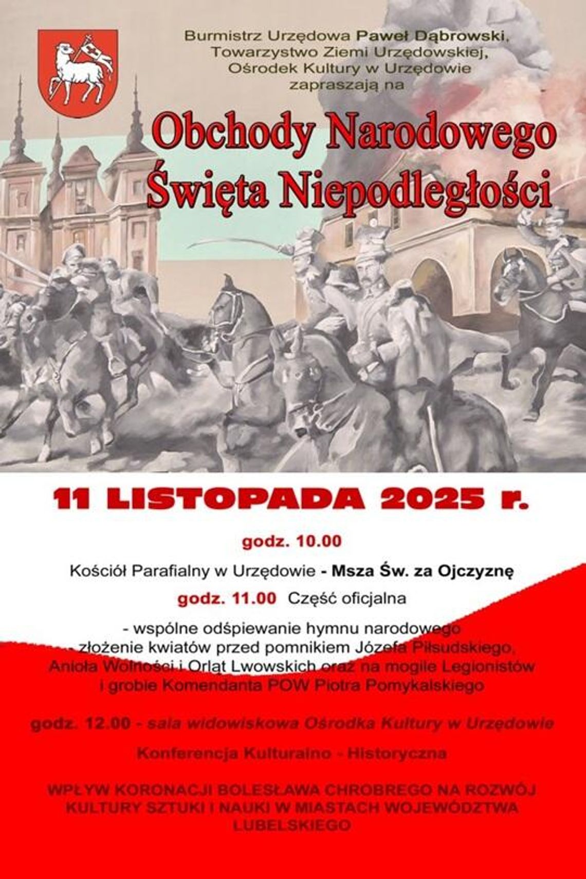 Urzędów świętuje Niepodległość - ratusz rozbłyśnie biało-czerwonymi barwami