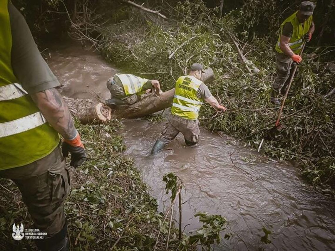 Żołnierze 2 Lubelskiej Brygady OT udrażniali rzekę Wyżnicę i usuwali wiatrołomy w Kraśniku Żołnierze 2 Lubelskiej Brygady OT udrażniali rzekę Wyżnicę i usuwali wiatrołomy w Kraśniku